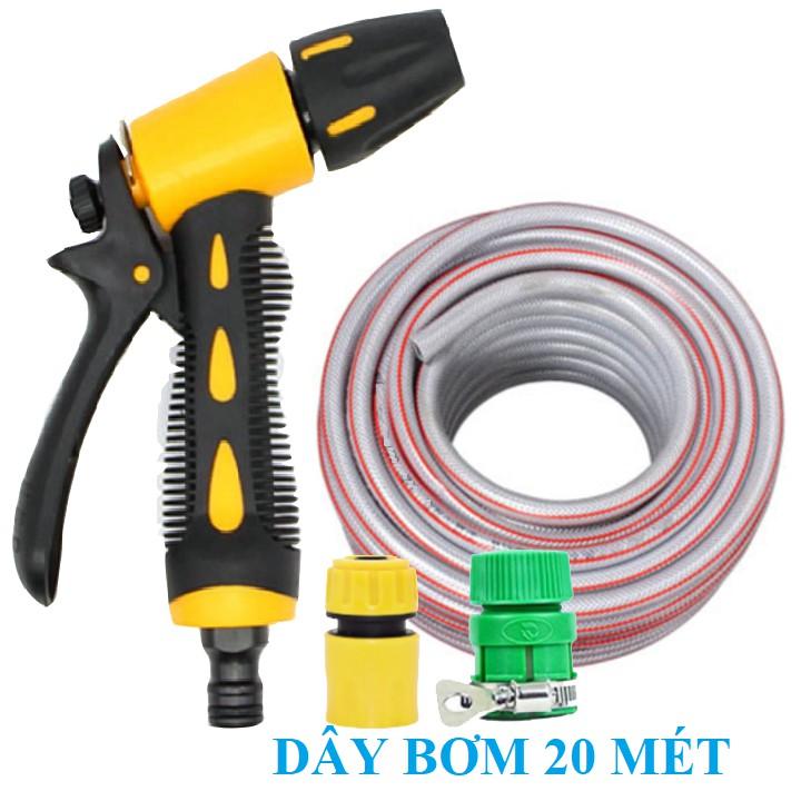 Bộ dây vòi xịt ️bơm nước phun sương️ , tăng áp 3 lần, loại 20m 206236 đầu đồng,cút,nối vàng+ mở chai