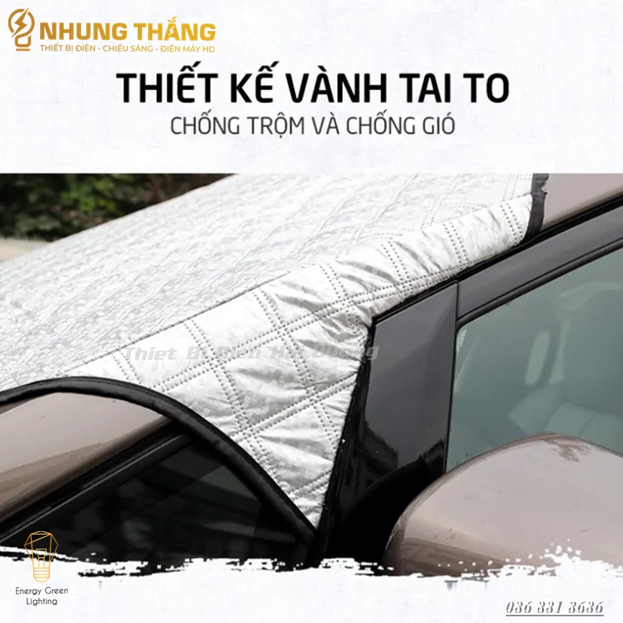 Bạt Phủ Che Nắng R-3906 - Chống Nóng,Cách Nhiệt Kính Lái , Phủ Gương Ô Tô Xe Hơi - 3 Lớp Tráng Bạc Cao Cấp - CÓ VIDEO