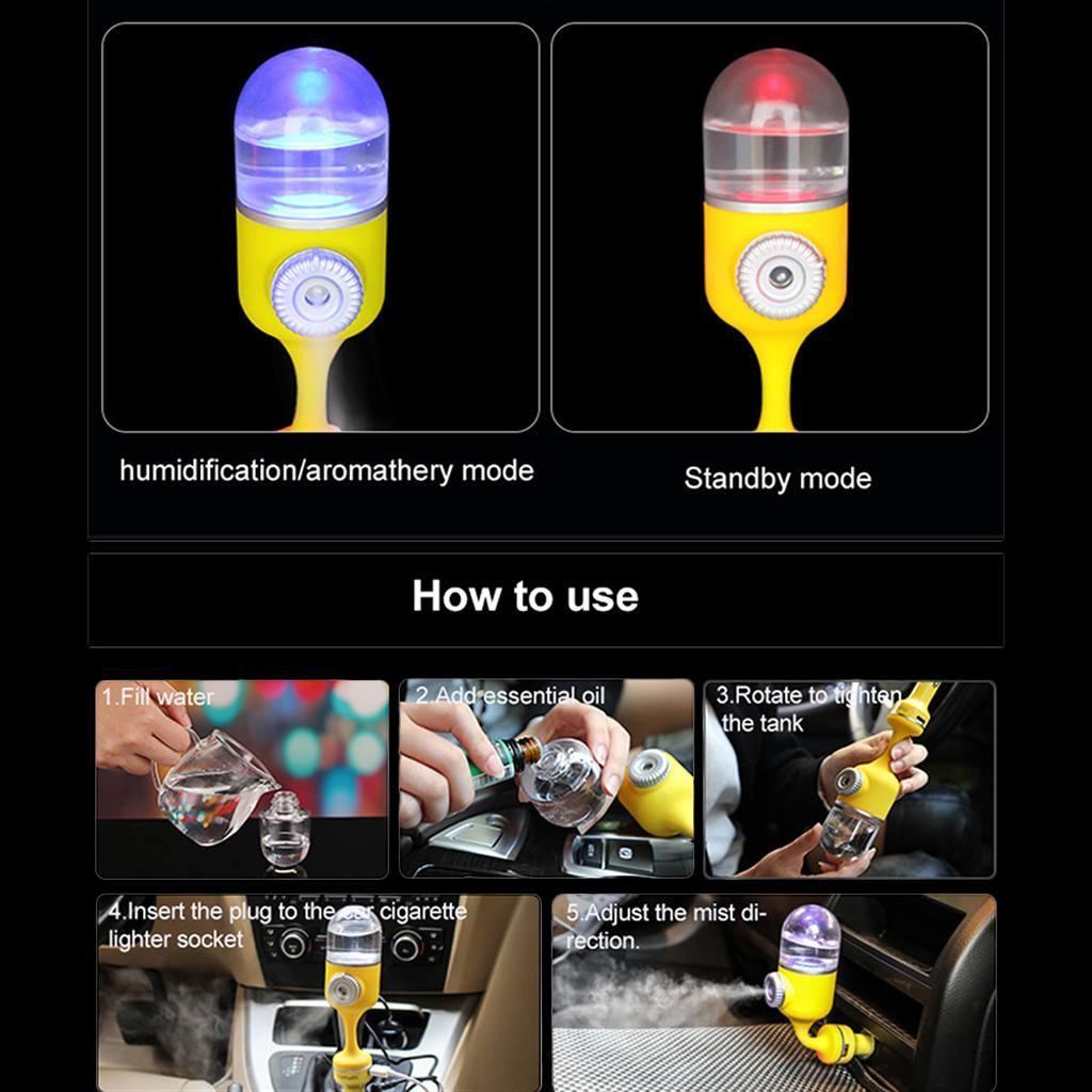 Portable Car Mini Humidifier Air Diffuser Purifier Aroma w/ USB