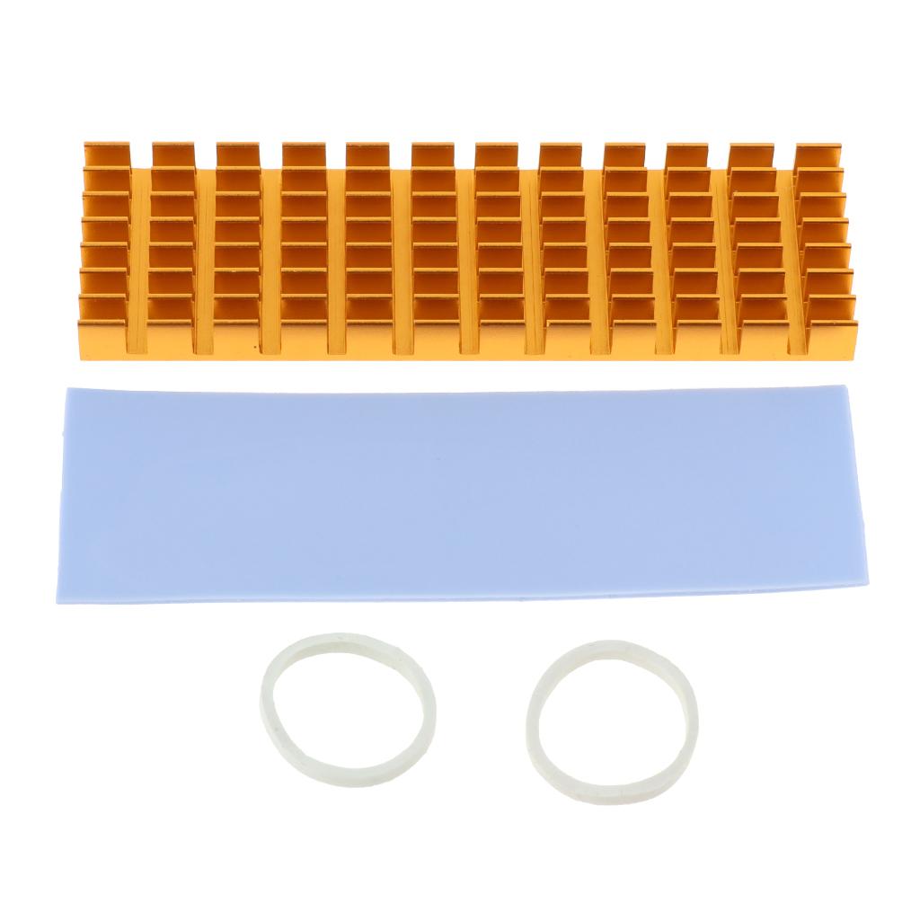 Aluminum M.2 2280 SSD Cooling Kit Heatsink Cooler with Thermal Pad - Golden