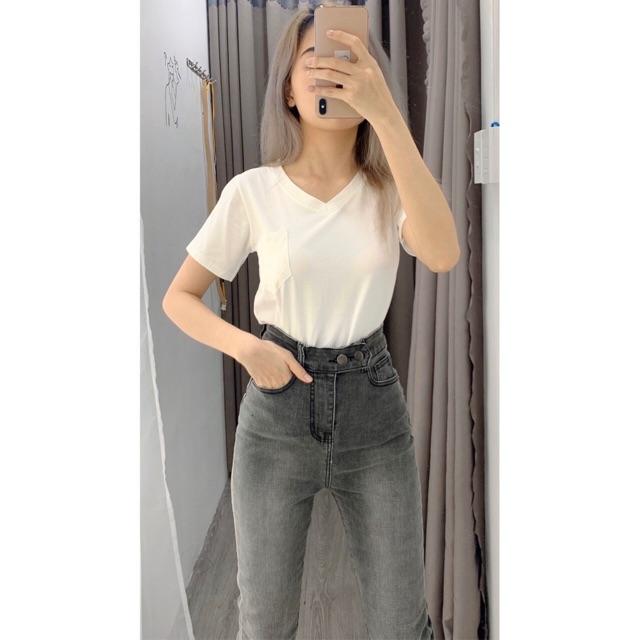 QUẦN JEANS ÔM LƯNG CAO CO GIÃN - hình thật chính chủ