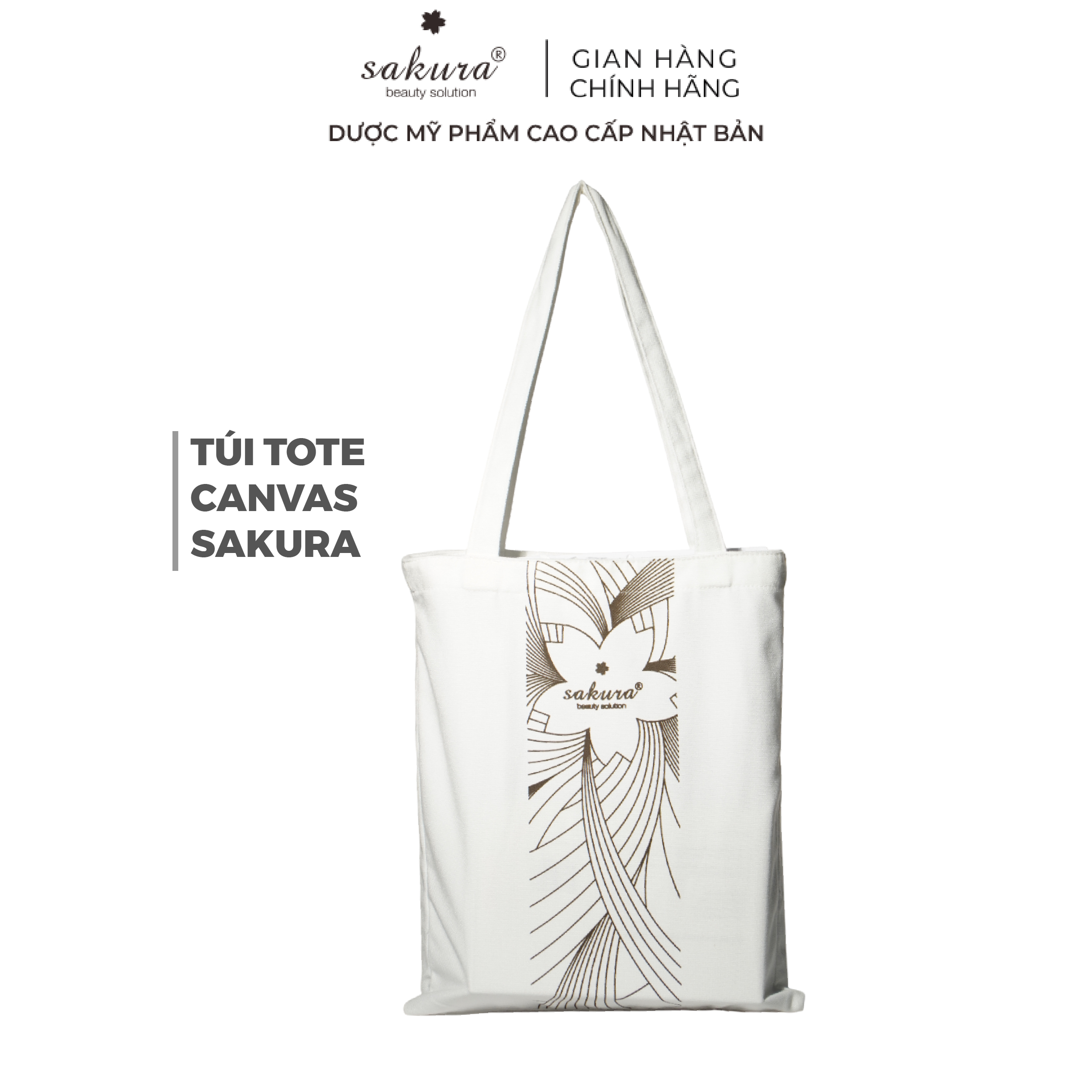 Túi Tote Canvas Sakura Thời Trang Tiện Lợi Kích Thước 38x32cm