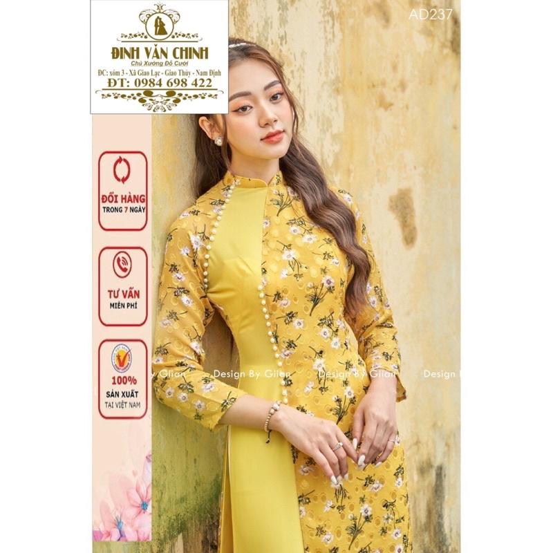 Áo dài thiết kế mới_AD0101 tông vàng sang chảnh