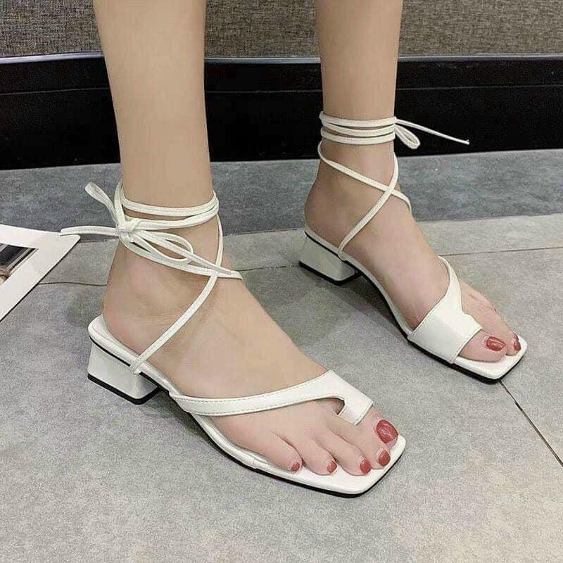 SANDAL NỮ - GIÀY CAO GÓT CỘT DÂY XỎ NGÓN CHIẾN BINH 3P THẤP VỪA DỄ ĐI CHƠI HAY DU LỊCH SIÊU XINH