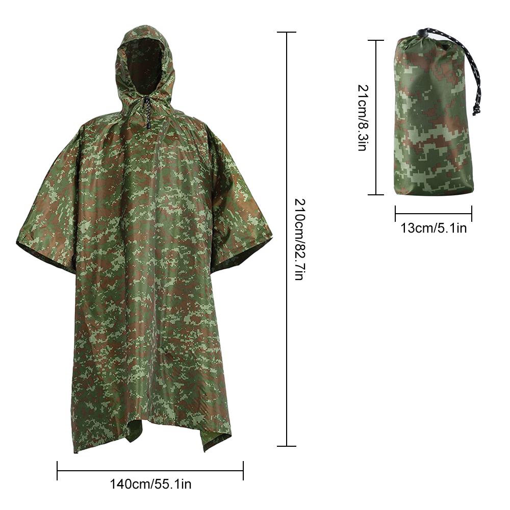 Áo mưa Poncho cắm trại ngoài trời Đi bộ leo núi bằng Vải oxford polyeste 400D độ bền cao