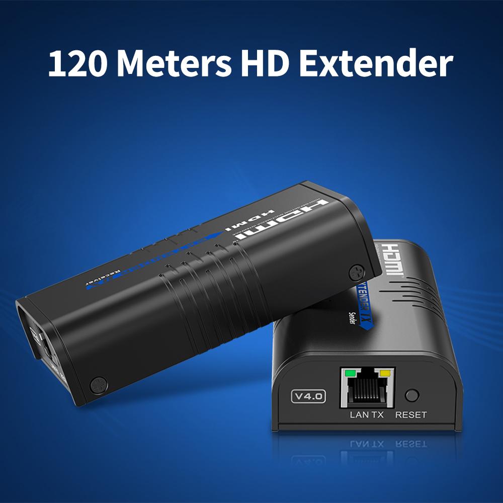 HD Extender Transmitter+Receiver Set Maximum Support 1080P@60Hz Resolution Up to 120 Meters Transmission Distance