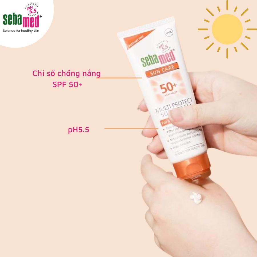 Kem chống nắng dành cho da nhạy cảm Sebamed Multi Protect Sun Cream SPF50+ 10ml