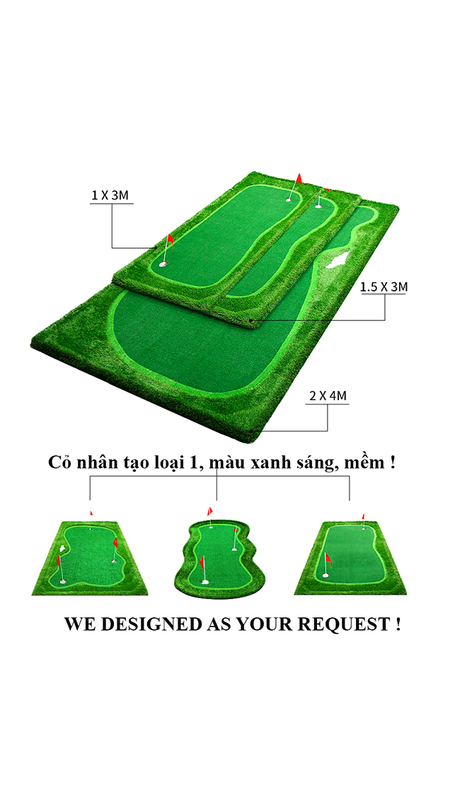 Thảm tập GOLF tại nhà, nhận đặt kích thước theo kích thước ngôi nhà (Loại 1m x 3m)