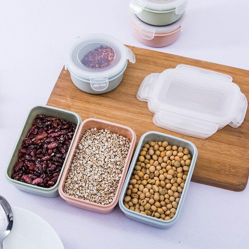 250/400/ml Plastic Bento Box Outdoor Picnic Snack Meal Storage Container Food Prep Lunch Box for Kids School Dinnerware Se