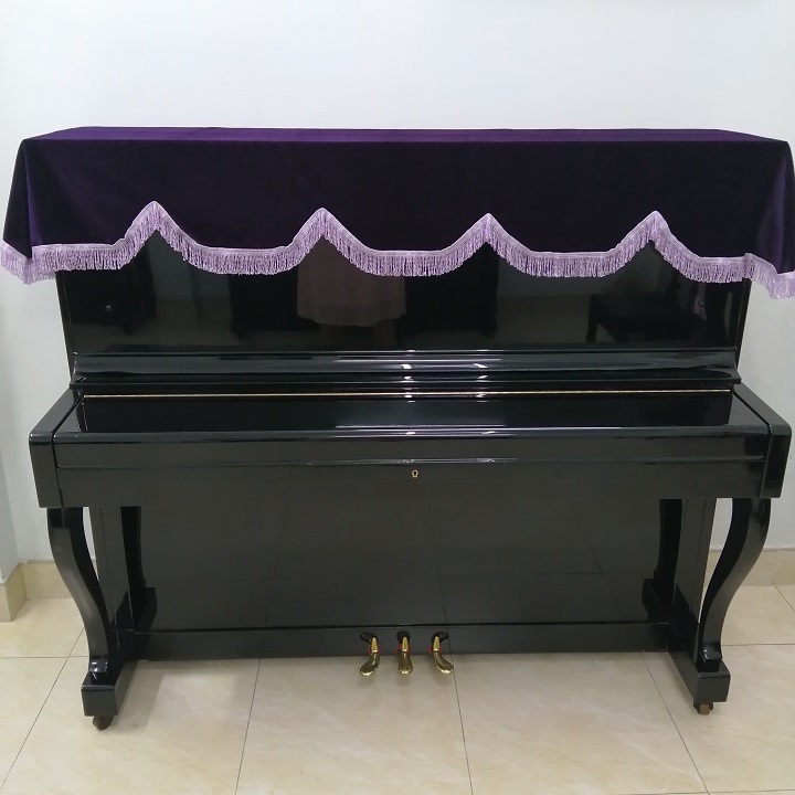 Khăn phủ đàn Piano cơ & Khăn phủ đàn Piano Điện nhung tím Oải Hương