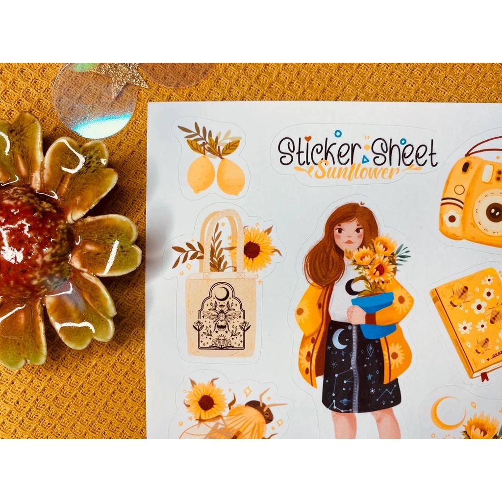 sticker sheet Sun flower - chuyên dán, trang trí sổ nhật kí, sổ tay | Bullet journal sticker - unim003