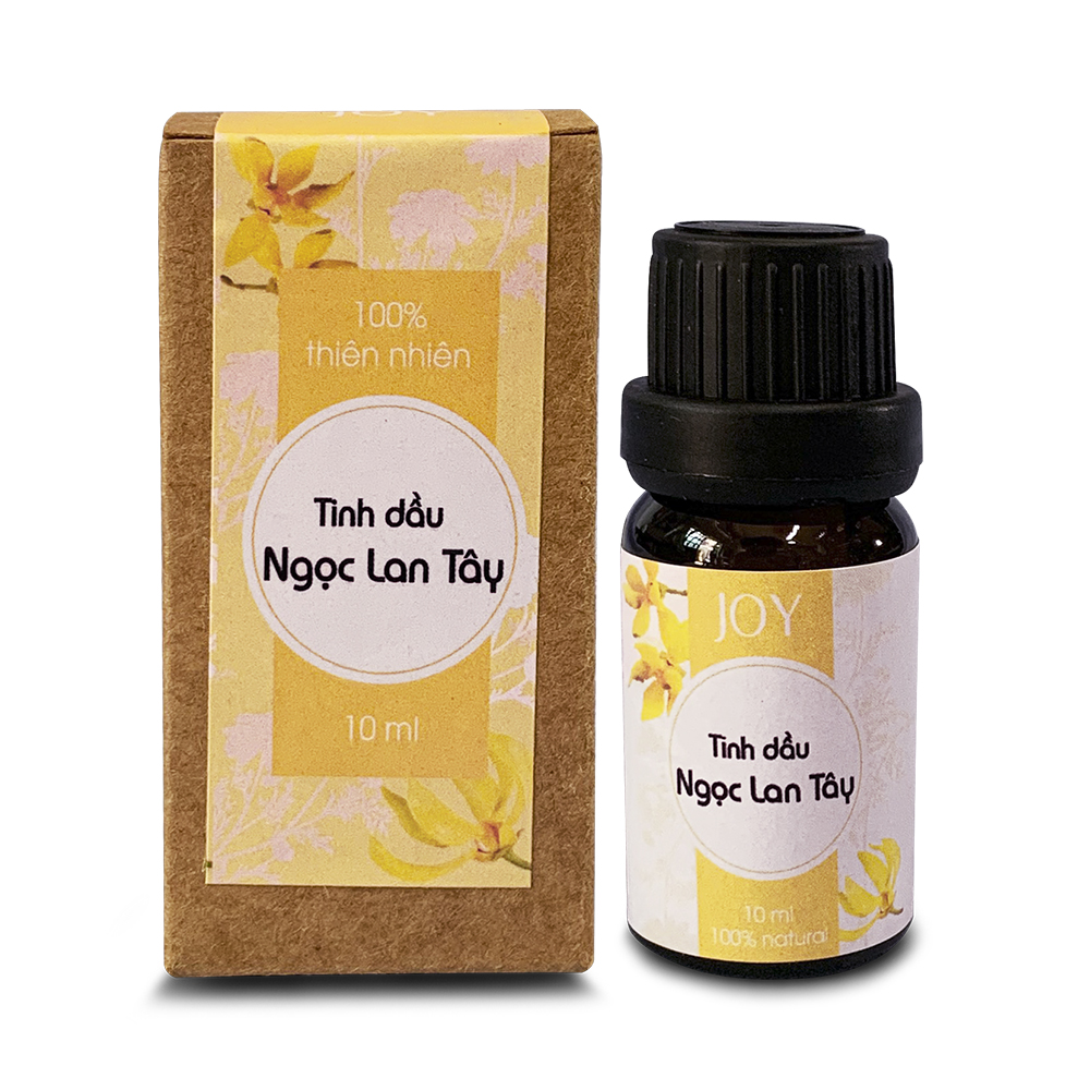 Tinh Dầu Ylang Ngọc Lan Tây Nguyên Chất Joy 10ml Xông Phòng - Thư Giãn Dễ Chịu - Kháng Khuẩn - Khử Mùi Hôi - Giảm Say Tàu Xe