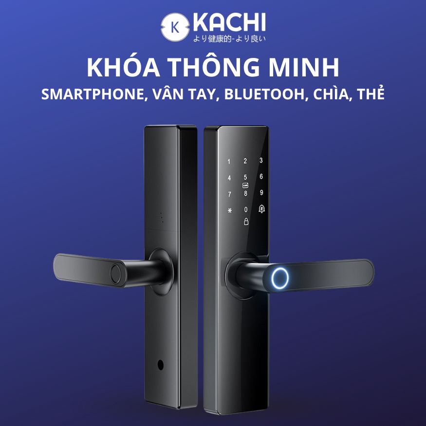 Khóa Cửa Thông Minh Kachi MK40 – Mở Khóa App Tuya + Vân tay + Chìa khóa + Thẻ từ + Mã số - hàng chính hãng