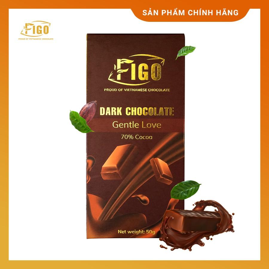 Socola đen nguyên chất ít đường vị đắng đậm 70 cacao Figo, Dark Chocolate 70 cacao less sugar