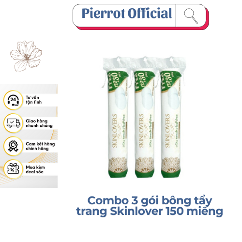 Combo 3 Gói Bông Tẩy Trang Skinlovers 12030 Miếng 3X 150 Miếng
