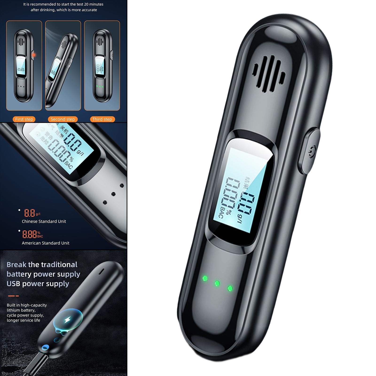 Digital Alcohol Breathalyser USB Charging Breath Alcohol Tester LCD Screen