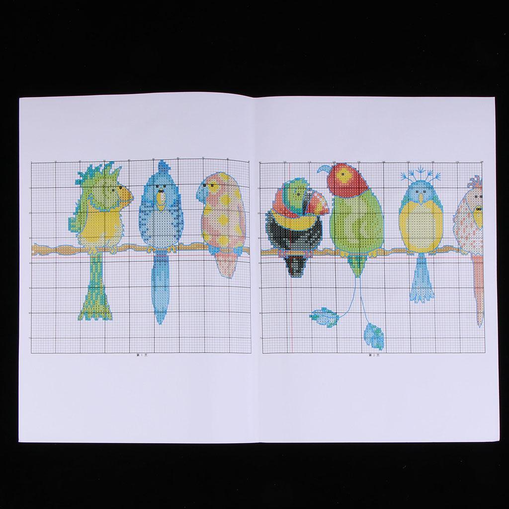 Colorful Parrots Stamped Cross Stitch Kit DIY Handmade Needlework