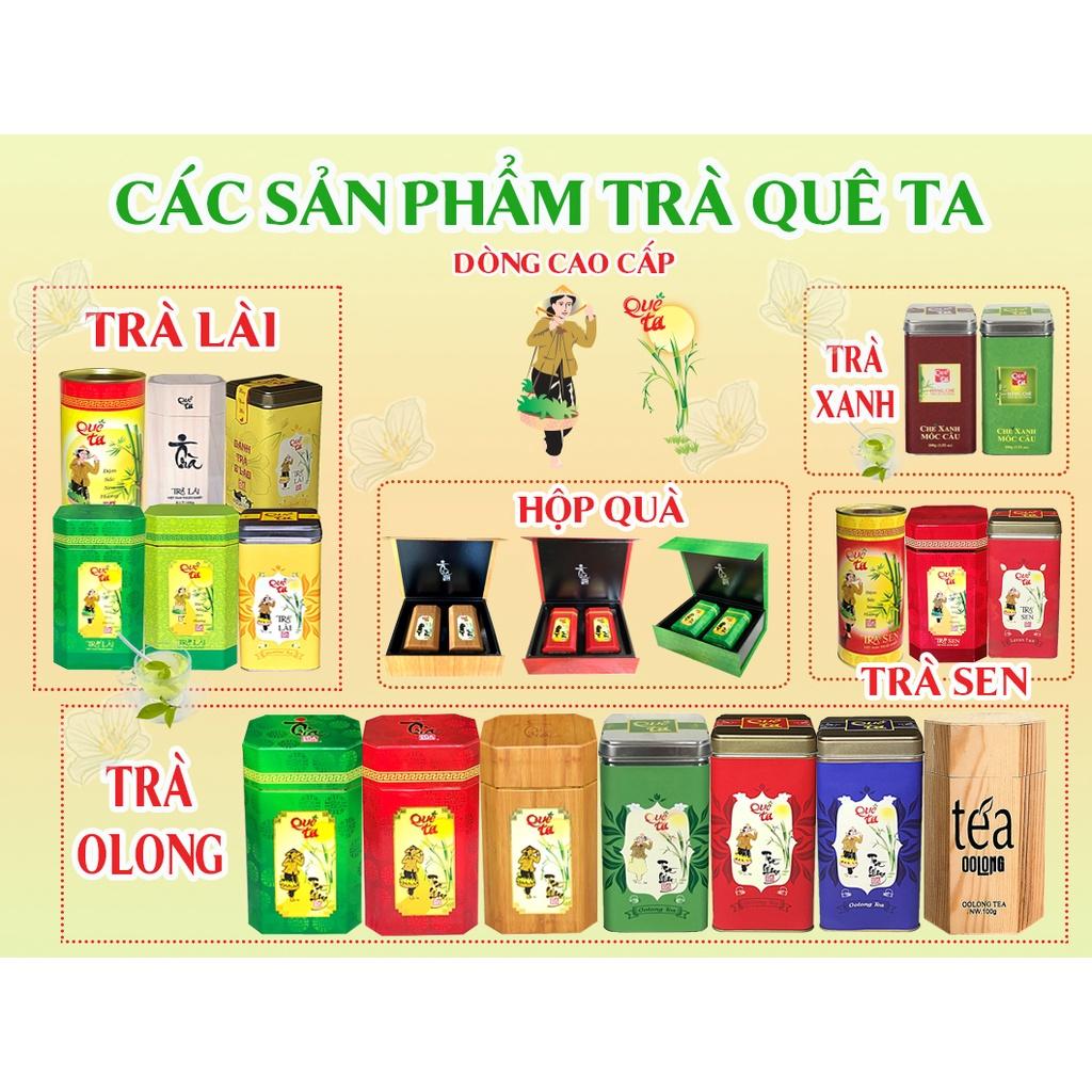 Trà ô long cao cấp Quê Ta nguyên chất, nguyên liệu làm trà sữa ngon – 2 Hộp vân gỗ x 100g
