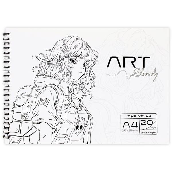 Tập Vẽ Lò Xo Art Sketch A4 - 40 Trang 220gsm - The Sun 01