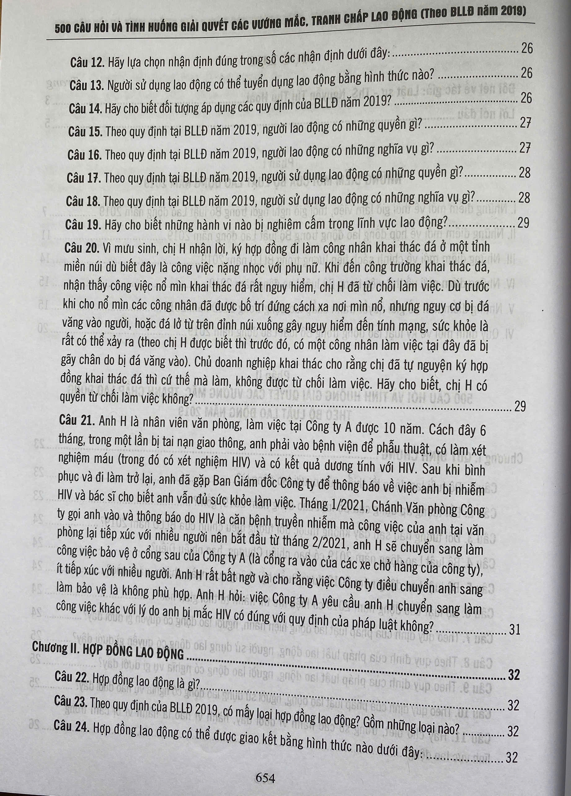 500 Câu hỏi Và Tình Huống Giải Các Vướng Mắc Tranh Chấp Lao Động Theo Bộ Luật lao Động Năm 2019