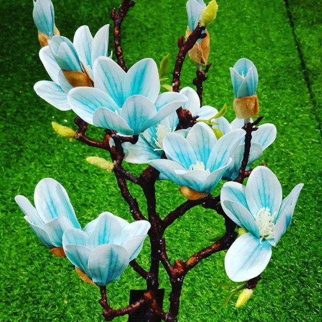 Cành hoa mộc lan cao 60cm - cành hoa giả trang trí nhà cửa- Hoa lụa Minh Hoà