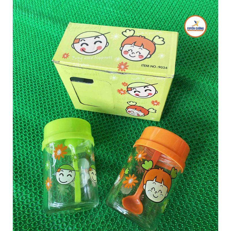 Hộp 2 Lọ Thuỷ Tinh Đựng Gia Vị 440ml kèm thìa