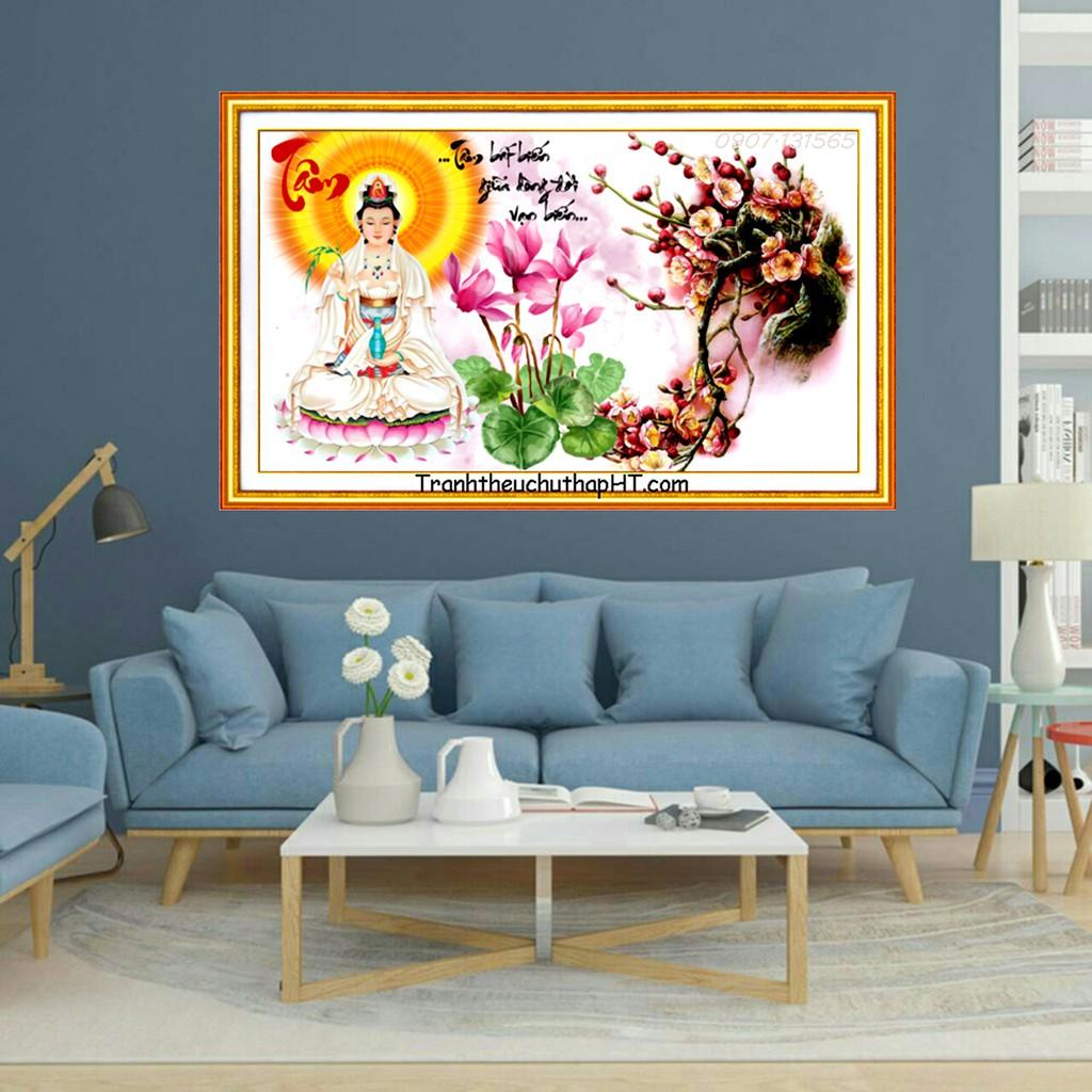 Tranh thêu chữ thập Phật Tâm LV3297 - tự thêu