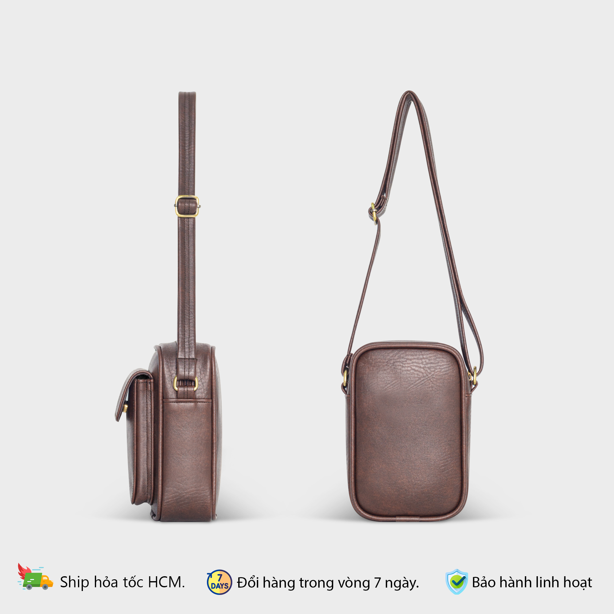 Túi đeo chéo unisex dang đứng FADODA FDC15