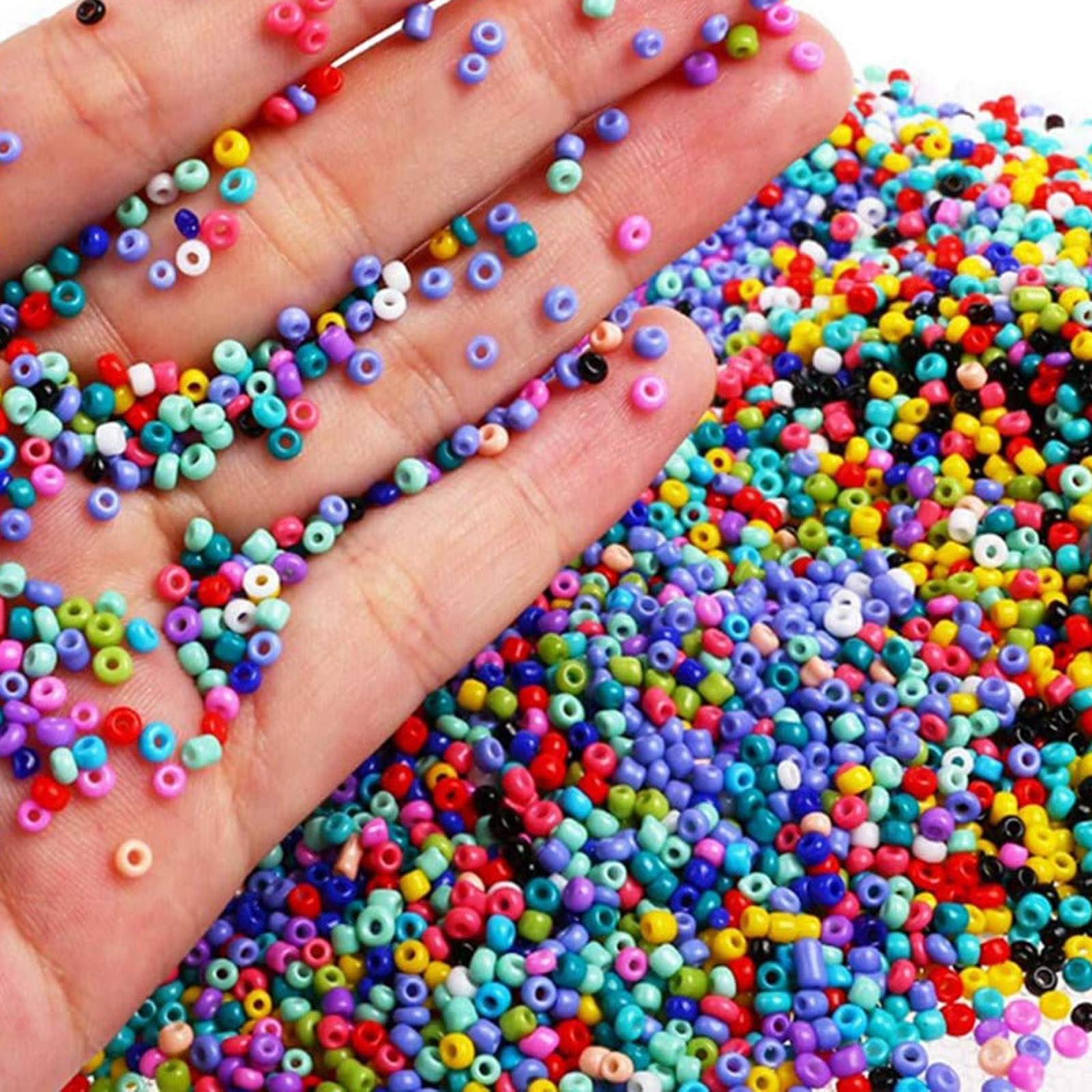 Glass Beads for Jewelry Making , Spacer Beads 24 Colors Small Beads, Tiny Beads Set for DIY Bracelets Necklaces Earring Making Crafts