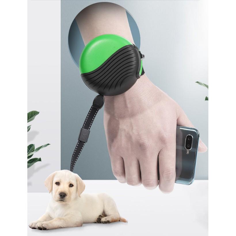 Đồng hồ đeo tay co giản dẫn chó đi dạo có thể thu vào PET LEASH (Xám Đen)