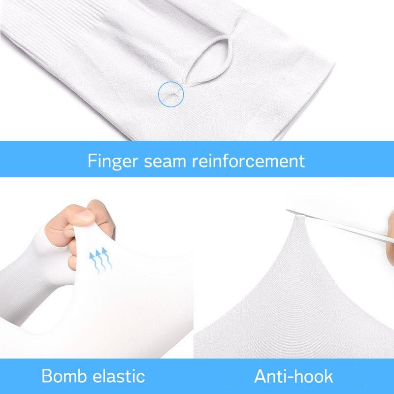 Outdoor Cooling Ice Silk Arm Sleeves Sun Protection Cuff Arm Warmers for Cycling Basketball Football Running Sports Women Men