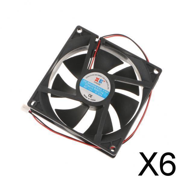 6x 92mm Case Fan 12V DC PC CPU Computer Cooling Fan 2Wire 2Pin