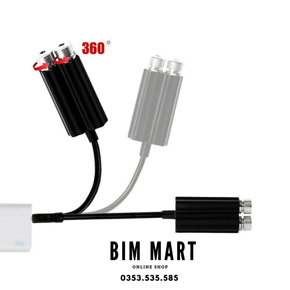 Đèn Led Chùm Sáng Hai Màu Chiếu Trần Xe Ô Tô, Trần Nhà Cắm Cổng USB Nhấp Nháy Cảm Biến Theo Nhạc -  Hàng Nhập Khẩu