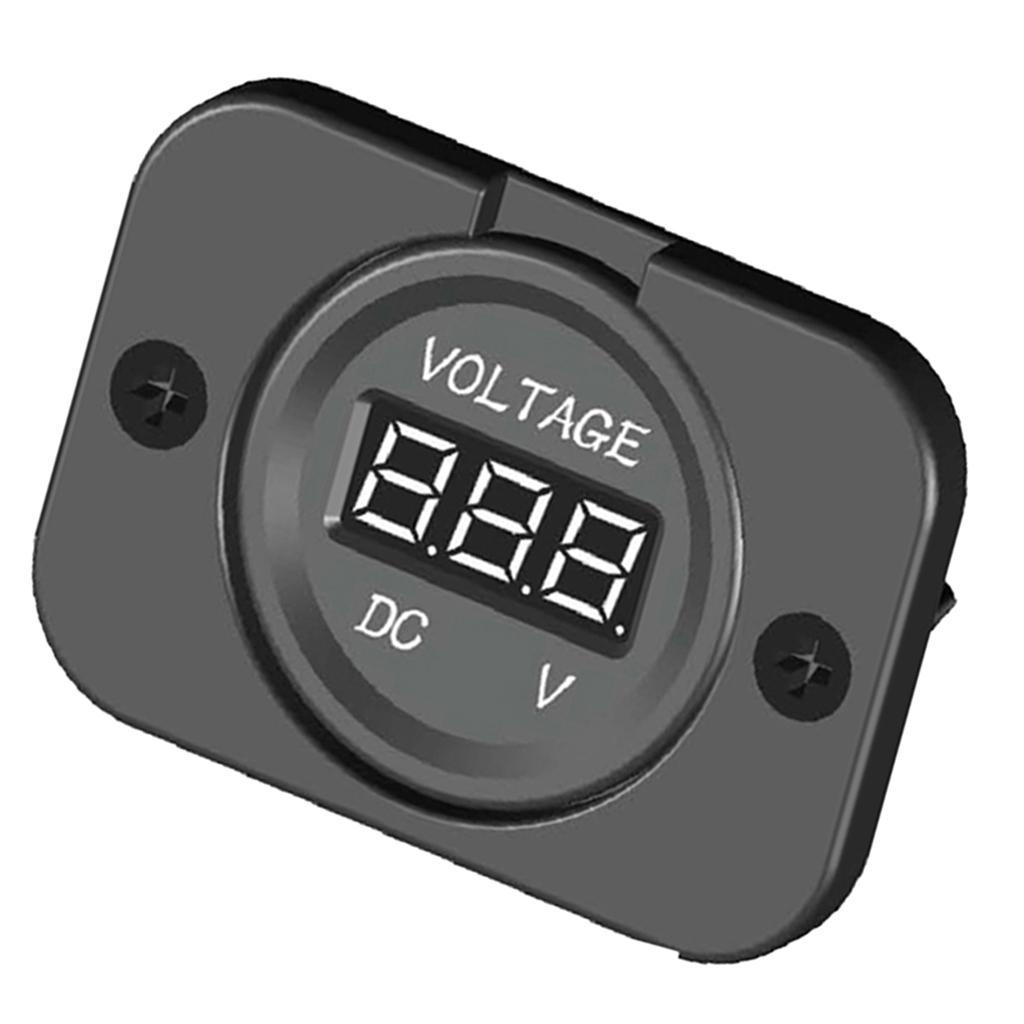Rear Panel Digital LED Display Voltmeter Auto Gauge 12V-24V Voltage Tester Volt Monitor Meter/1PACK BLACK