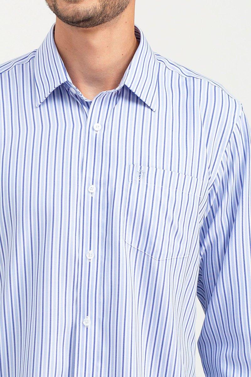 Áo sơ mi nam tay dài họa tiết kẻ sọc WS22SS01C-LDBB