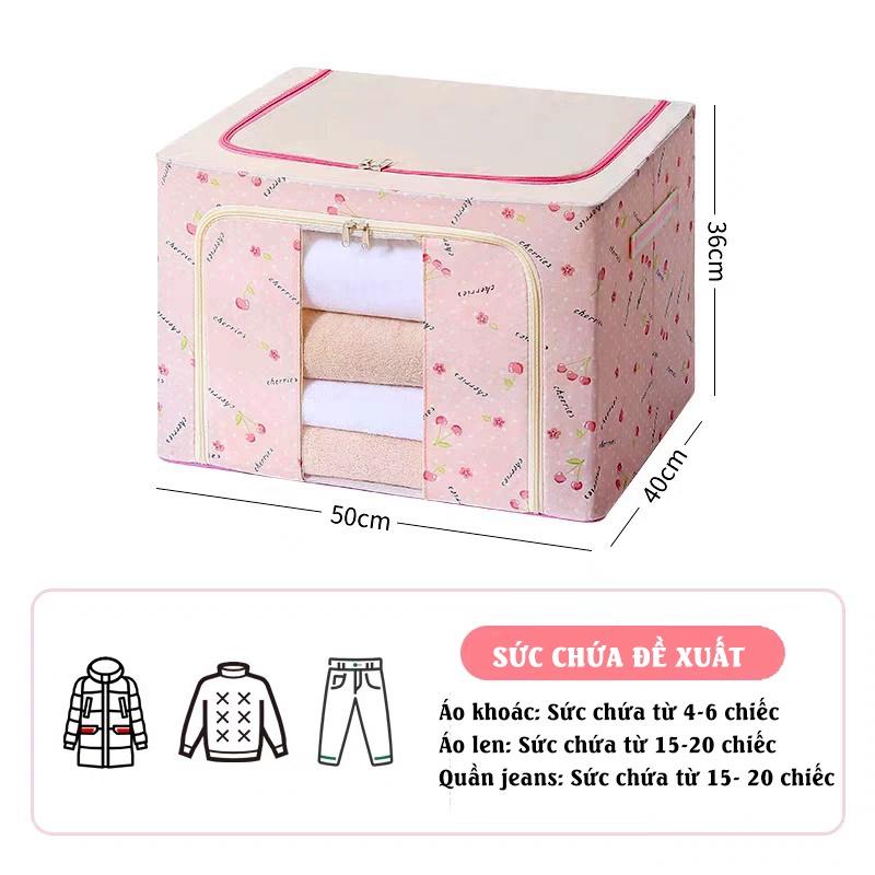 66L - Hộp đựng quần áo,chăn ga. thùng đựng đồ chơi Living Box có khung sắt chắc chắn đa năng - giao màu ngẫu nhiên