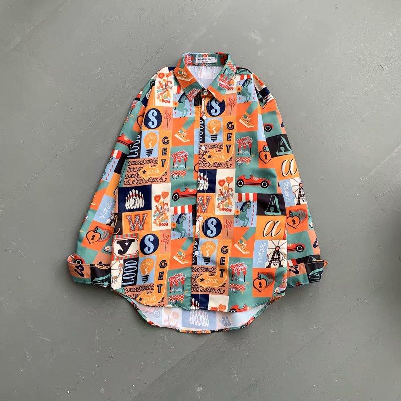 Áo Sơ Mi Tay Dài In Họa Tiết Hoạt Hình Phong Cách Thời Trang Đường Phố Hàn Quốc Size M-3Xl