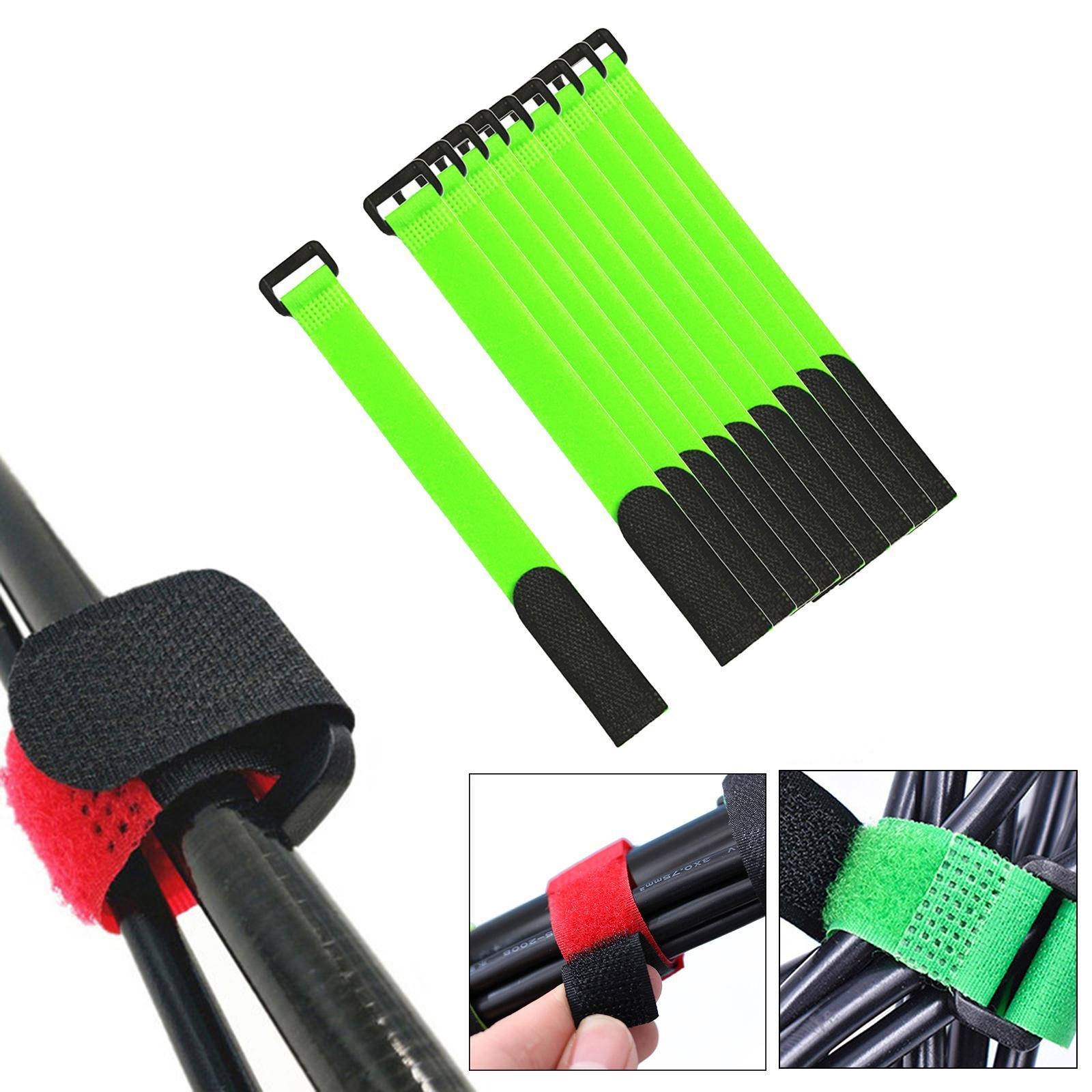 2x Set of 10 Fishing Rod Wrap Pole Straps, Elastic Nylon Fishing Rods Belt Ties Webbing with Loop Compression Bag Backpack Luggage Straps Band