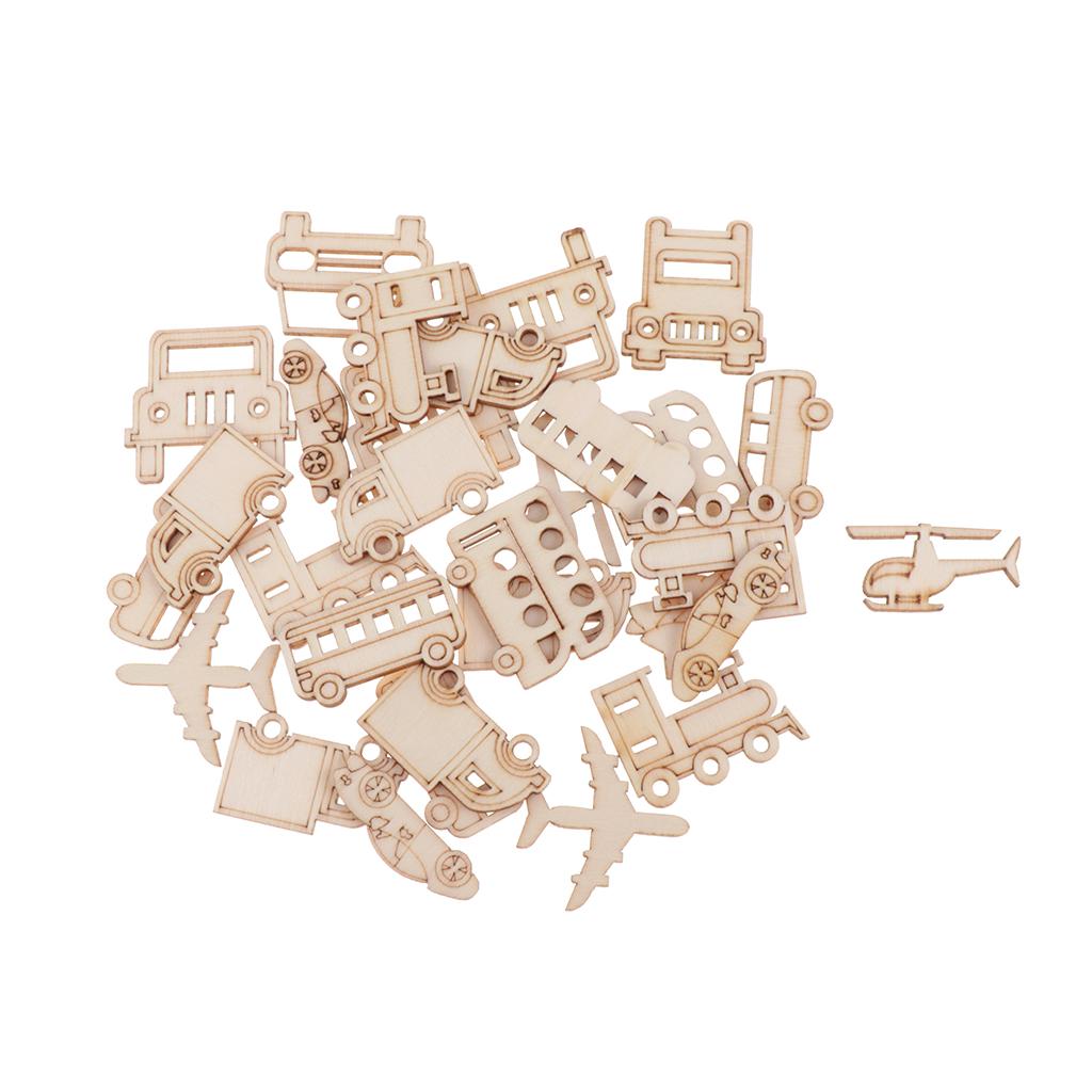 60 Miếng Các Loại Xe Gỗ Lỗ Cắt Hình Khối Bằng Gỗ Thủ Công Thẻ Decoupage Chỉnh Trang DIY Thêu Sò Thẻ Làm Nghệ T
