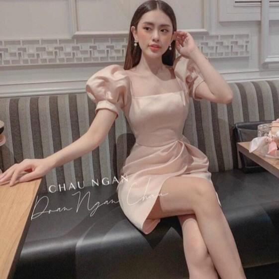 Đầm Ôm Body Cổ Vuông Tay Phồng Đặc biệt với màu sắc tươi trẻ