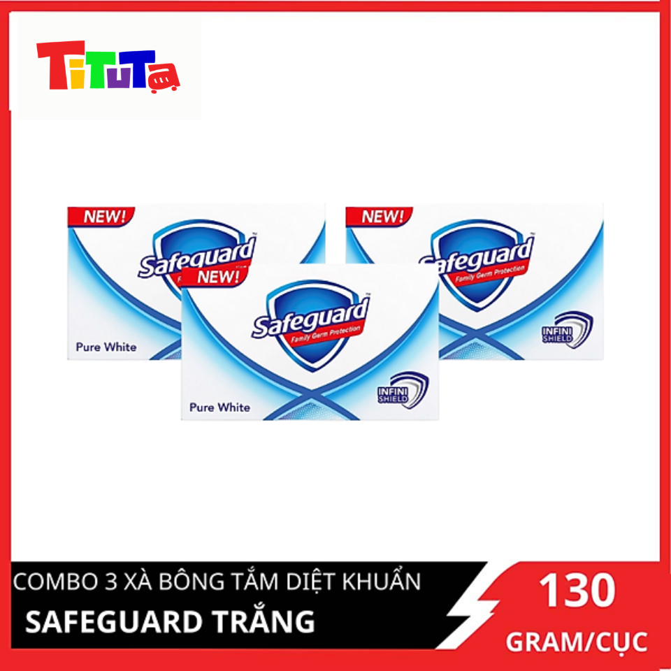 Combo 3 Xà bông cục Safeguard Trắng Cục 3*130G