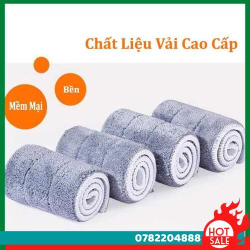 Bộ Cây Lau Nhà Thông Minh Kèm Thùng Vắt 2 Ngăn (Tặng Kèm 2 Miếng Lau) - CH Hương Thị Miễn Phí Vận Chuyển