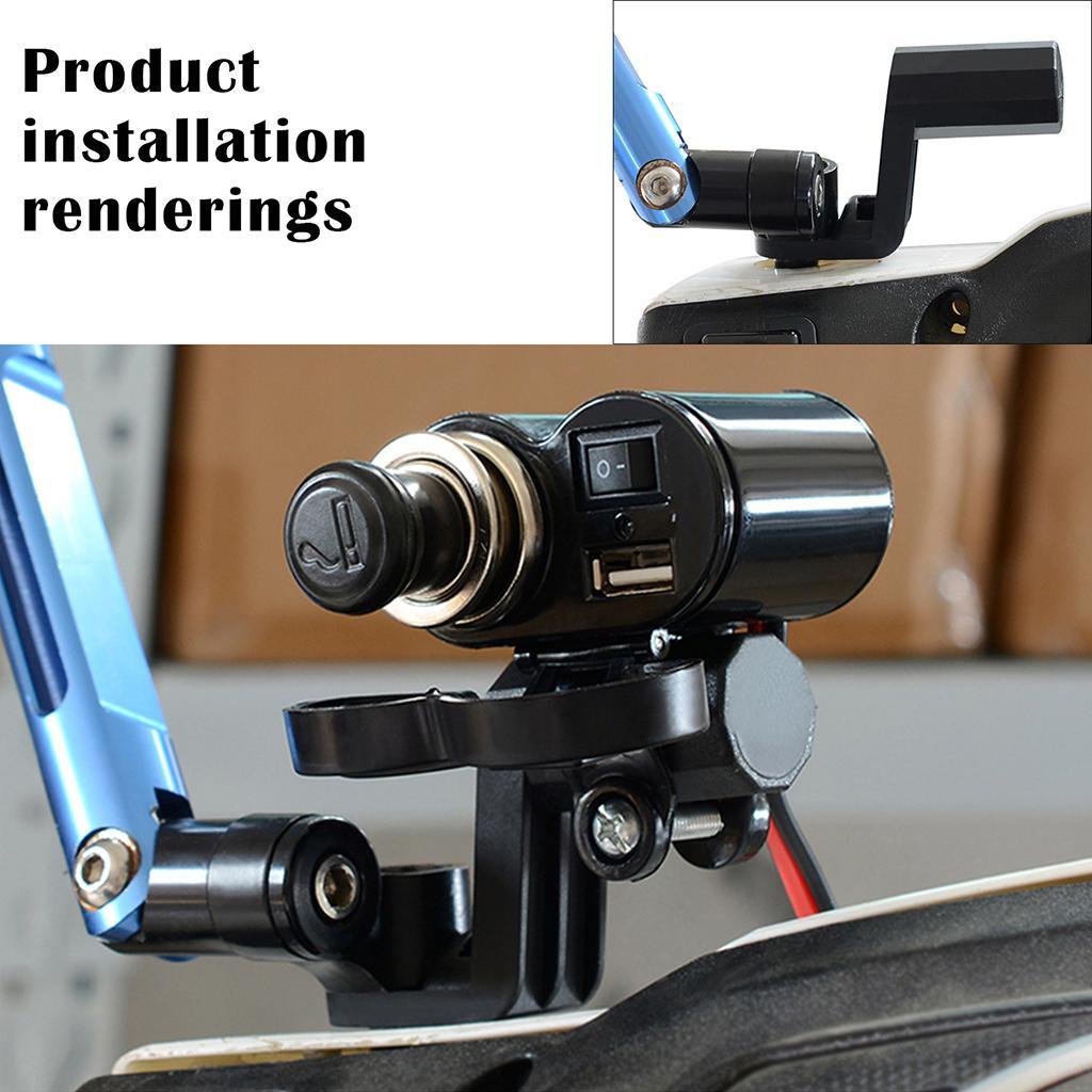 Motorbike Phone Handle Bar USB Charger Holder Extender Bracket Mount Clamp