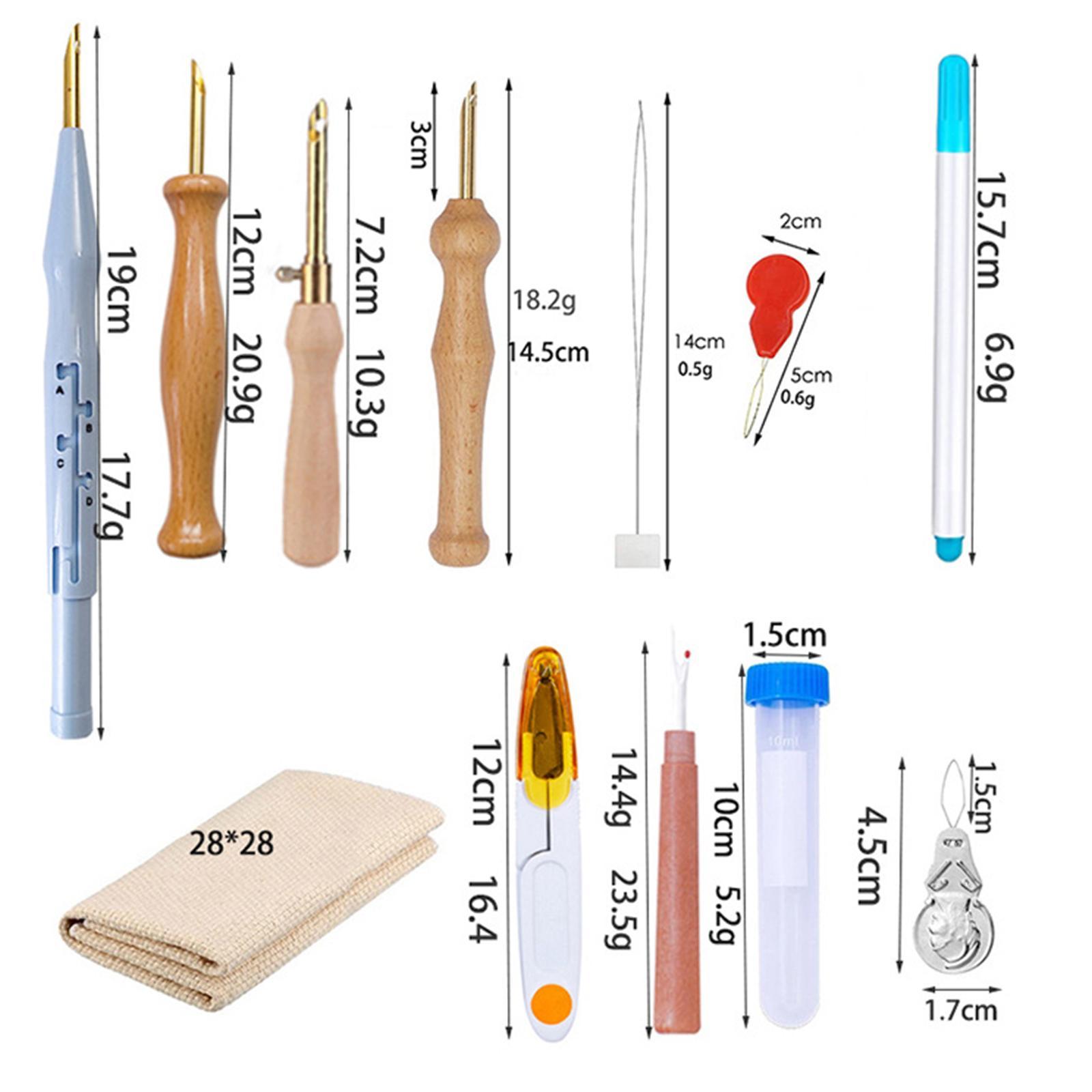 DIY Punch Embroidery Kit W/ Cloth for Knitting Sewing With