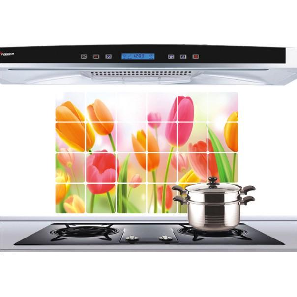Decal dán bếp tráng nhôm cách nhiệt size lớn - Hoa TULIP