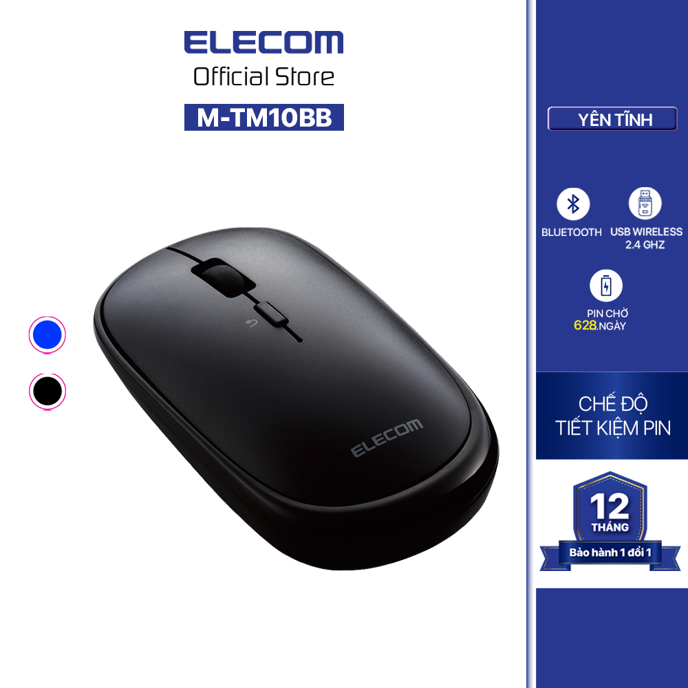 Chuột không dây yên tĩnh BlueLED ELECOM M-TM10BB