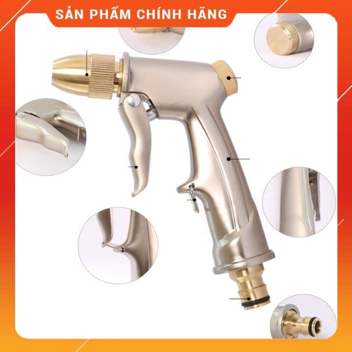 Vòi Xịt Rửa Xe️ Bộ dây vòi xịt nước rửa xe, tưới cây , tăng áp 3 lần, loại 20m 206701-1 đầu đồng, cút đồng