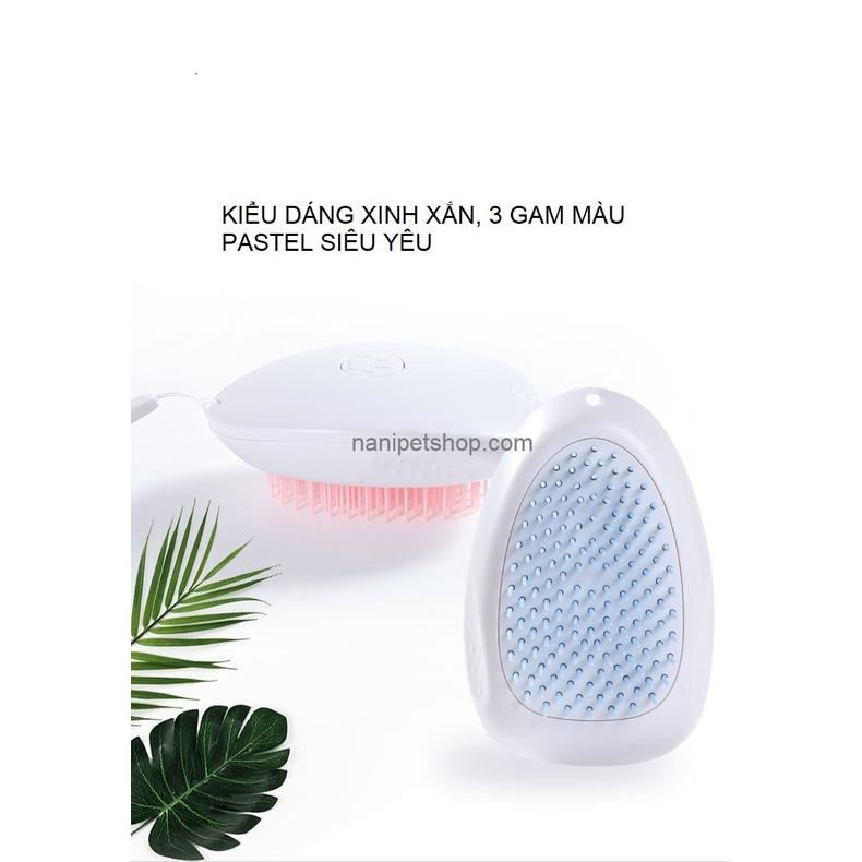 ️Siêu phẩm Lược chải lông chó mèo T9 Pakeway 3 màu siêu đẹp, Lược đẩy lông hình trứng Massage thú cưng - Nà Ní Pet Shop