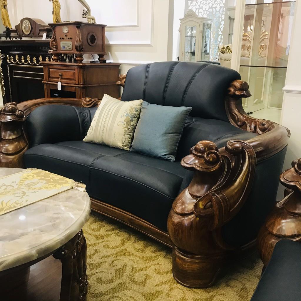 Bộ sofa tân cổ điển màu xanh đẳng cấp hàng nhập khẩu chính hãng thương hiệu Nội thất tân cổ điển HCBC