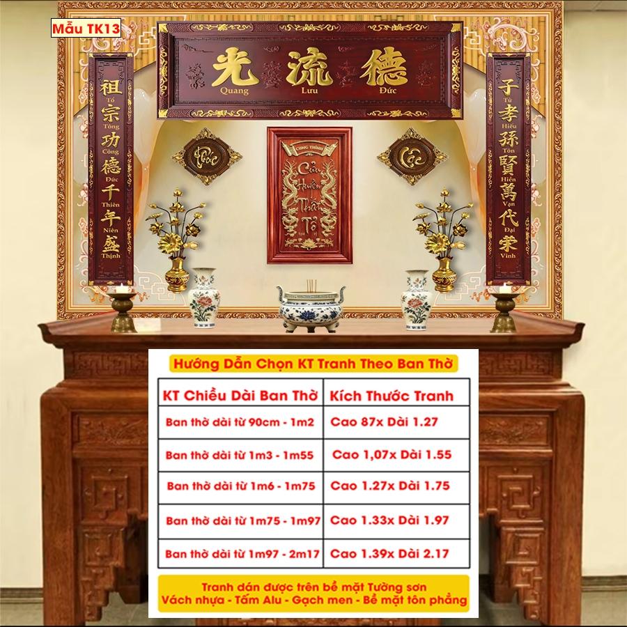 Tranh Lụa Dán Tường Phòng Thờ Cao Cấp 2 – In Sắc Nét  – Tặng Keo Dán, Giá Tận Xưởng - Mẫu TK12